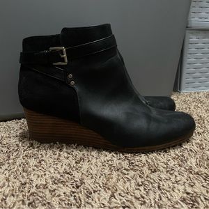 Black Wedge Booties